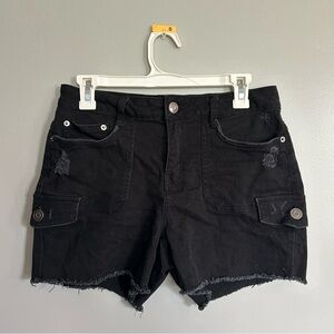 BLACK JEAN SHORTS Time & Tru Size 10